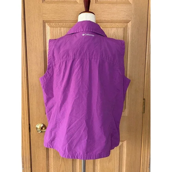 Columbia Sportswear Women's Purple Violet Full Zip Vest 1X Lightweight Outdoor - Picture 2 of 5